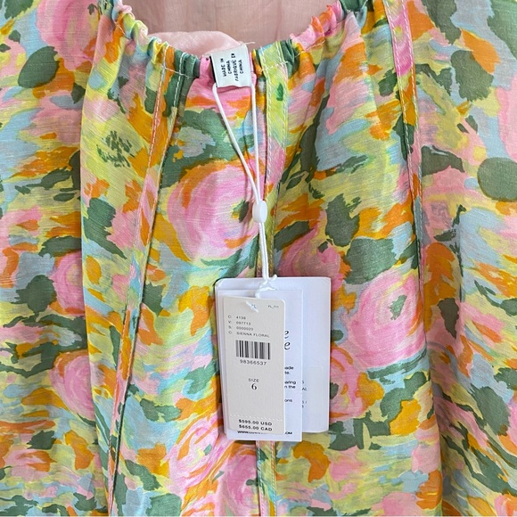 Anthropologie Lovaan Lorna Puff-Sleeve V-Neck Linen-Silk Maxi Dress US6 NWT - Picture 10 of 10